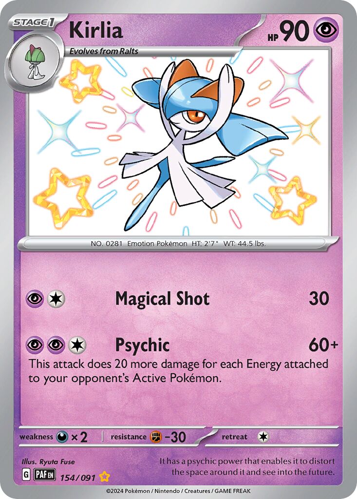 Kirlia 154/91 — Paldean Fates (English Pokémon TCG card)