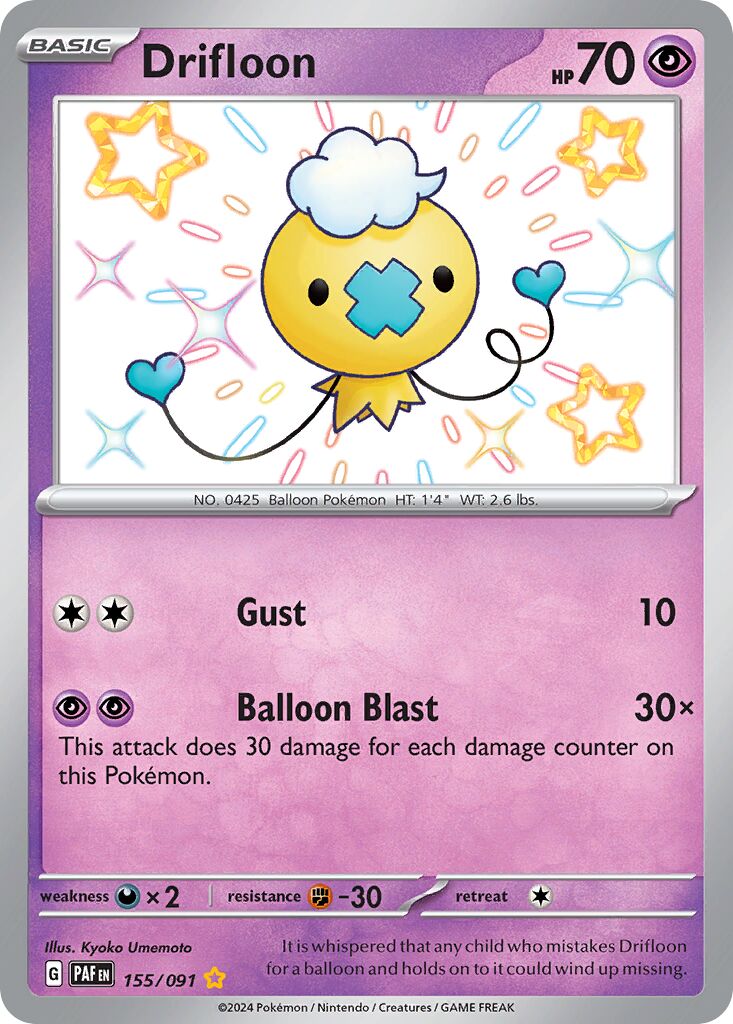 Drifloon 155/91 — Paldean Fates (English Pokémon TCG card)