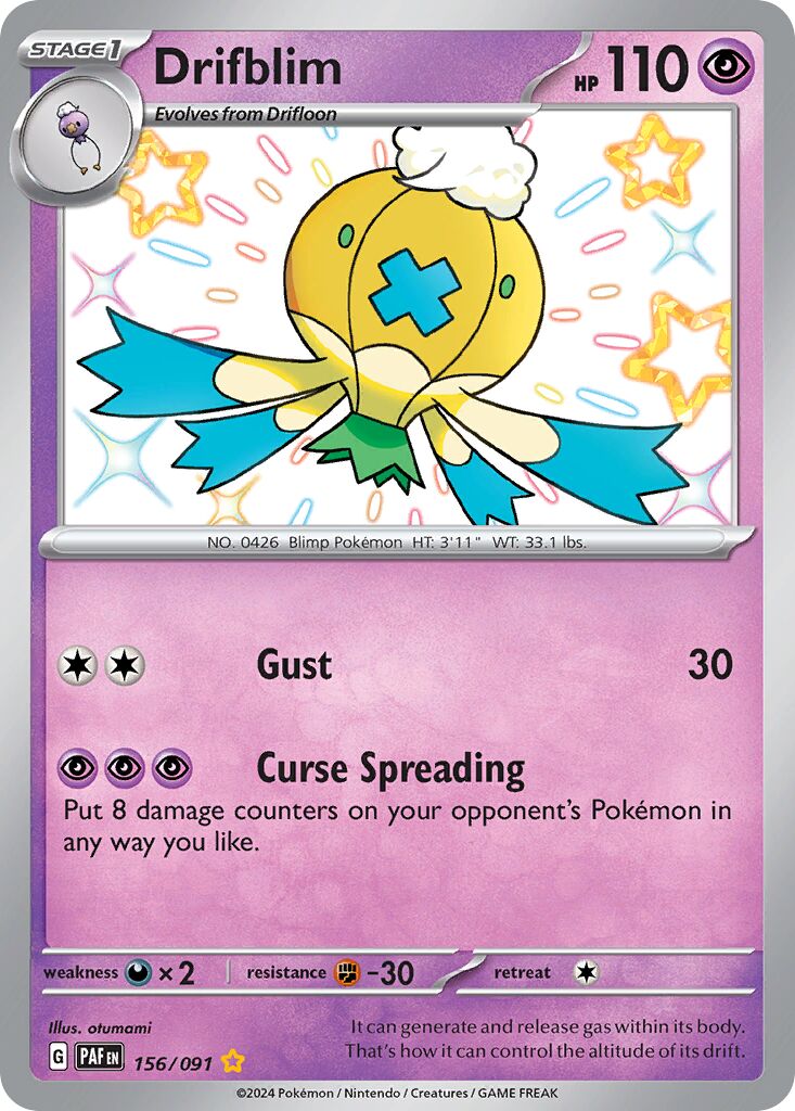 Drifblim 156/91 — Paldean Fates (English Pokémon TCG card)