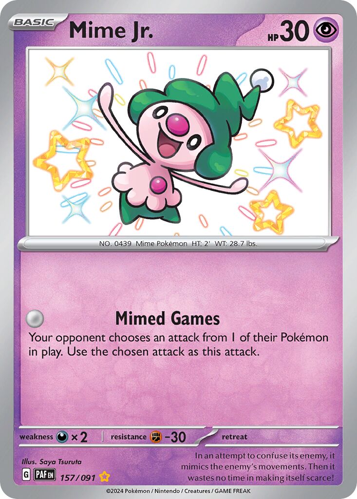 Mime Jr. 157/91 — Paldean Fates (English Pokémon TCG card)