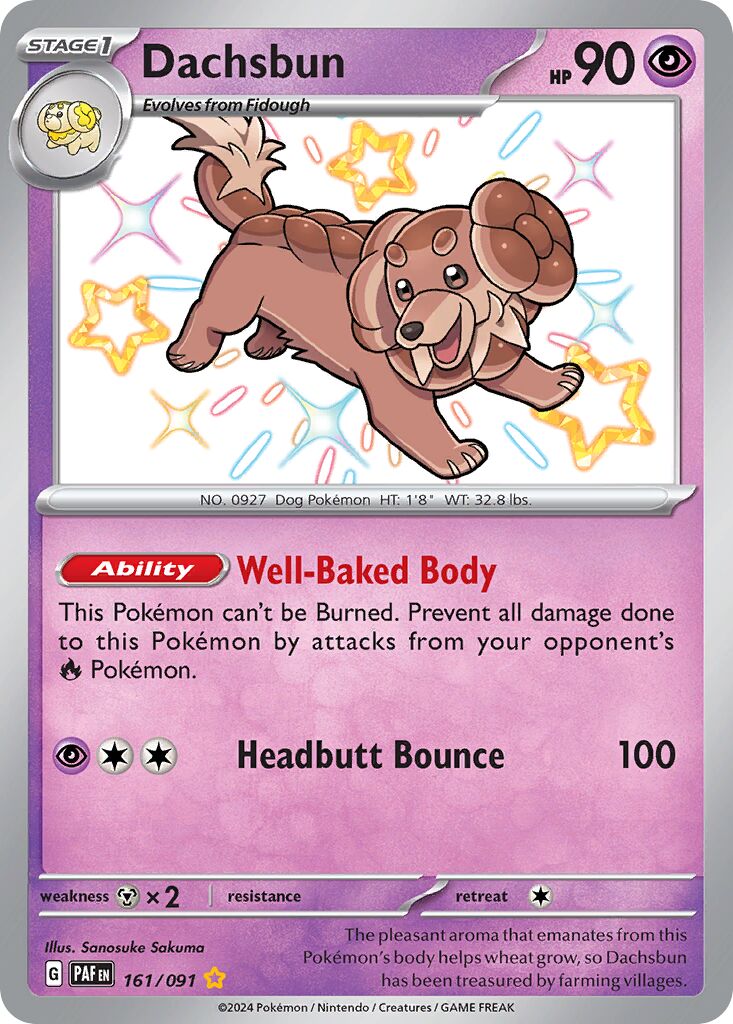 Dachsbun 161/91 — Paldean Fates (English Pokémon TCG card)