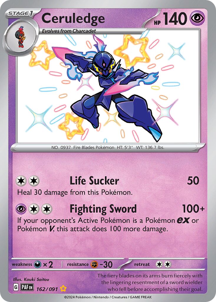 Ceruledge 162/91 — Paldean Fates (English Pokémon TCG card)