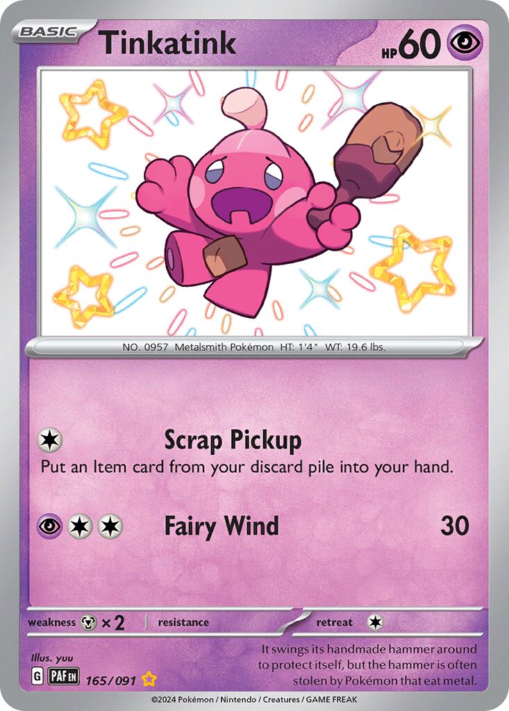 Tinkatink 165/91 — Paldean Fates (English Pokémon TCG card)