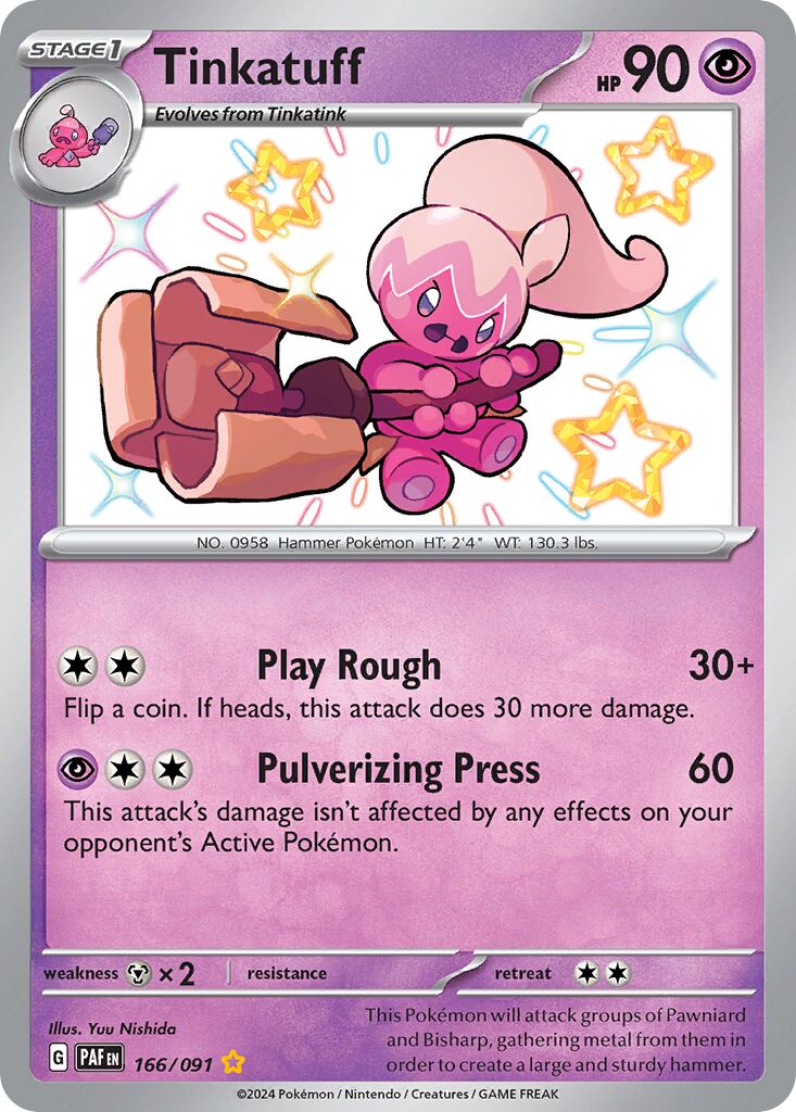 Tinkatuff 166/91 — Paldean Fates (English Pokémon TCG card)