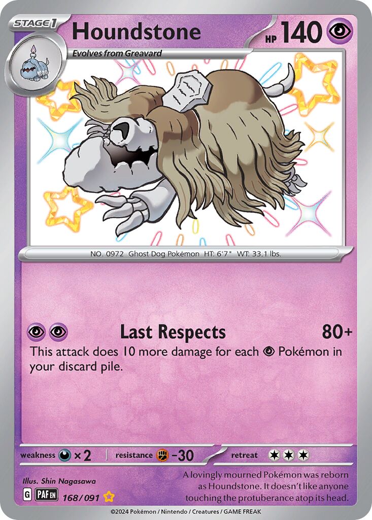 Houndstone 168/91 — Paldean Fates (English Pokémon TCG card)