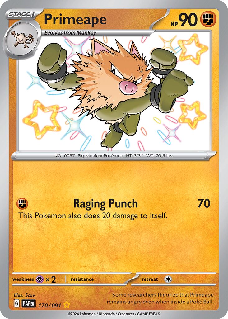 Primeape 170/91 — Paldean Fates (English Pokémon TCG card)