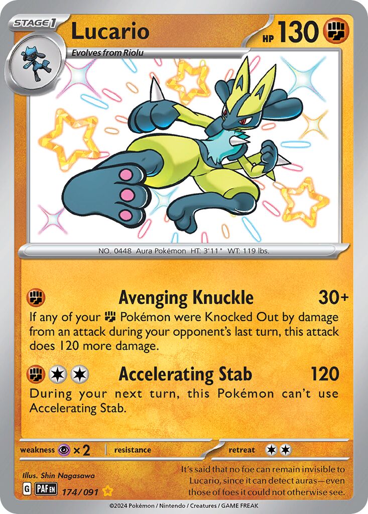 Lucario 174/91 — Paldean Fates (English Pokémon TCG card)