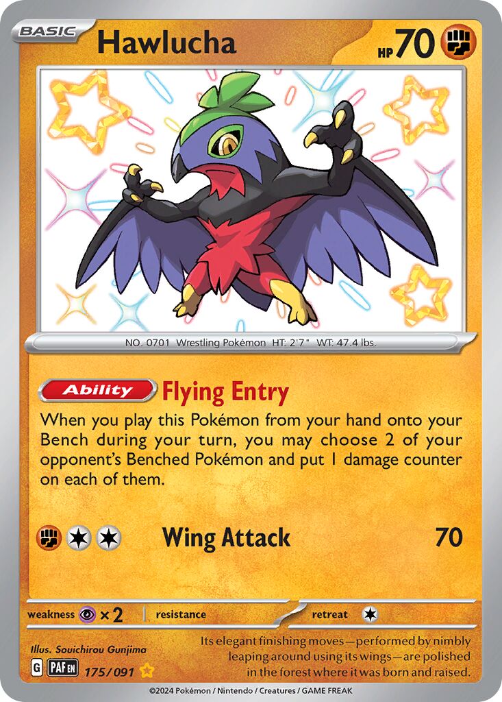 Hawlucha 175/91 — Paldean Fates (English Pokémon TCG card)