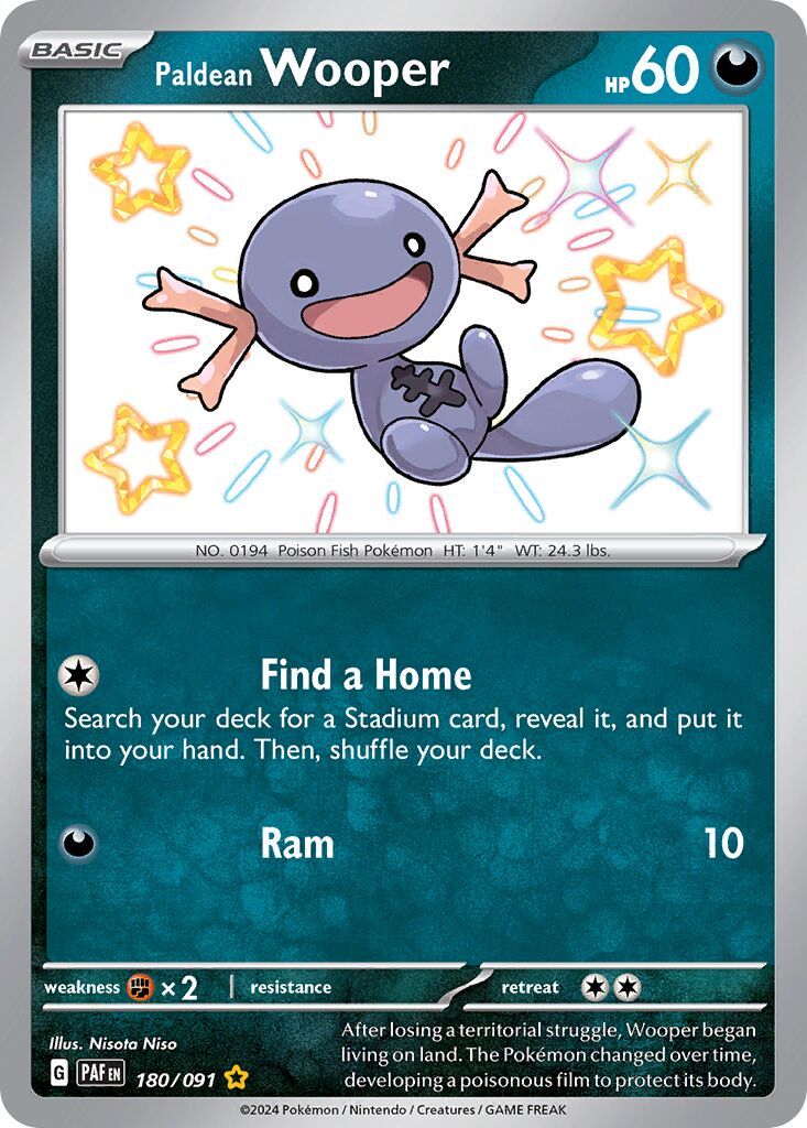 Paldean Wooper 180/91 — Paldean Fates (English Pokémon TCG card)