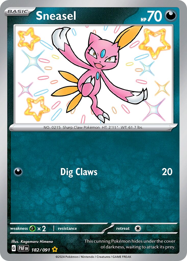 Sneasel 182/91 — Paldean Fates (English Pokémon TCG card)