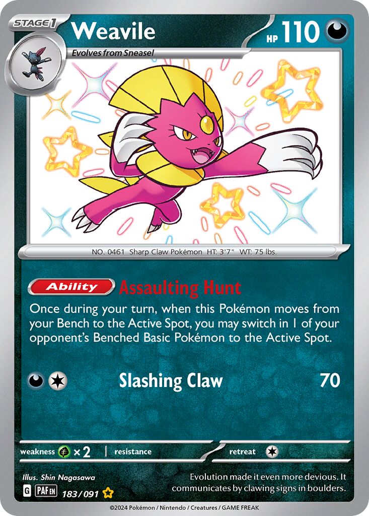 Weavile 183/91 — Paldean Fates (English Pokémon TCG card)
