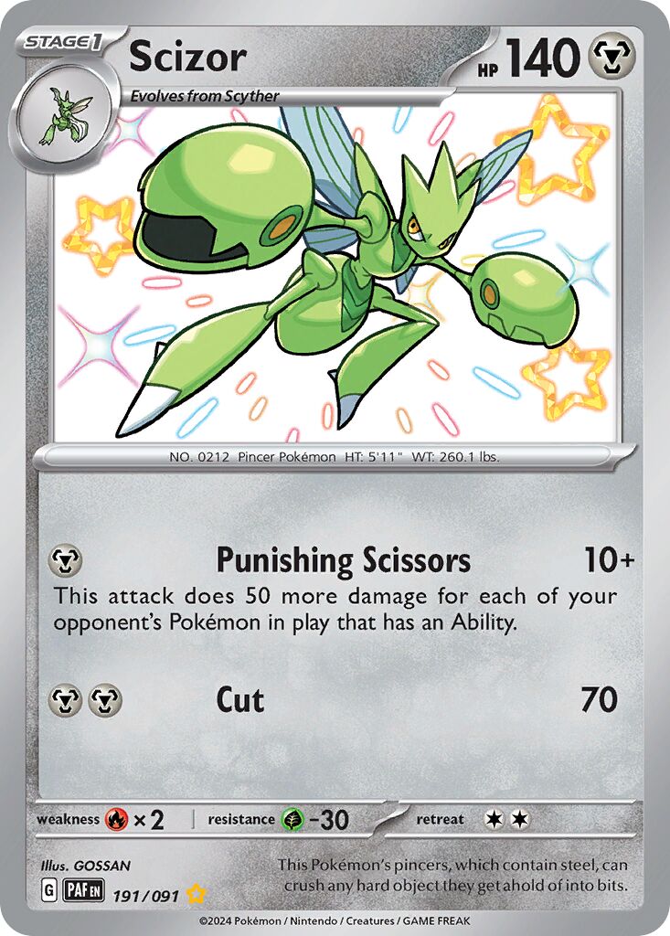 Scizor 191/91 — Paldean Fates (English Pokémon TCG card)