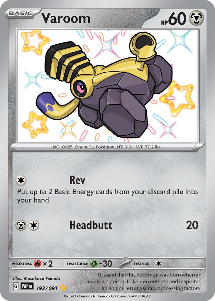 Varoom 192/91 — Paldean Fates (English Pokémon TCG card)