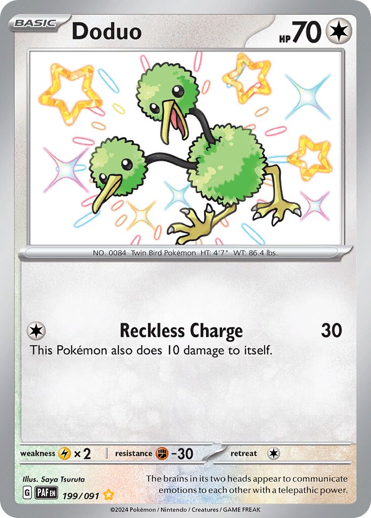Doduo 199/91 — Paldean Fates (English Pokémon TCG card)