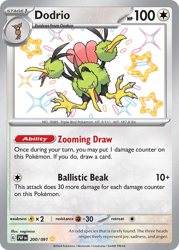 Dodrio 200/91 — Paldean Fates (English Pokémon TCG card)