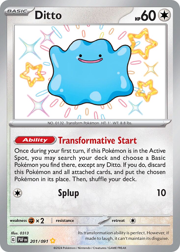 Ditto 201/91 — Paldean Fates (English Pokémon TCG card)