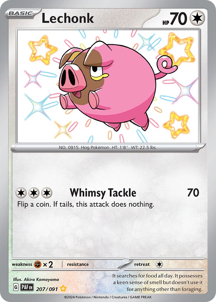 Lechonk 207/91 — Paldean Fates (English Pokémon TCG card)