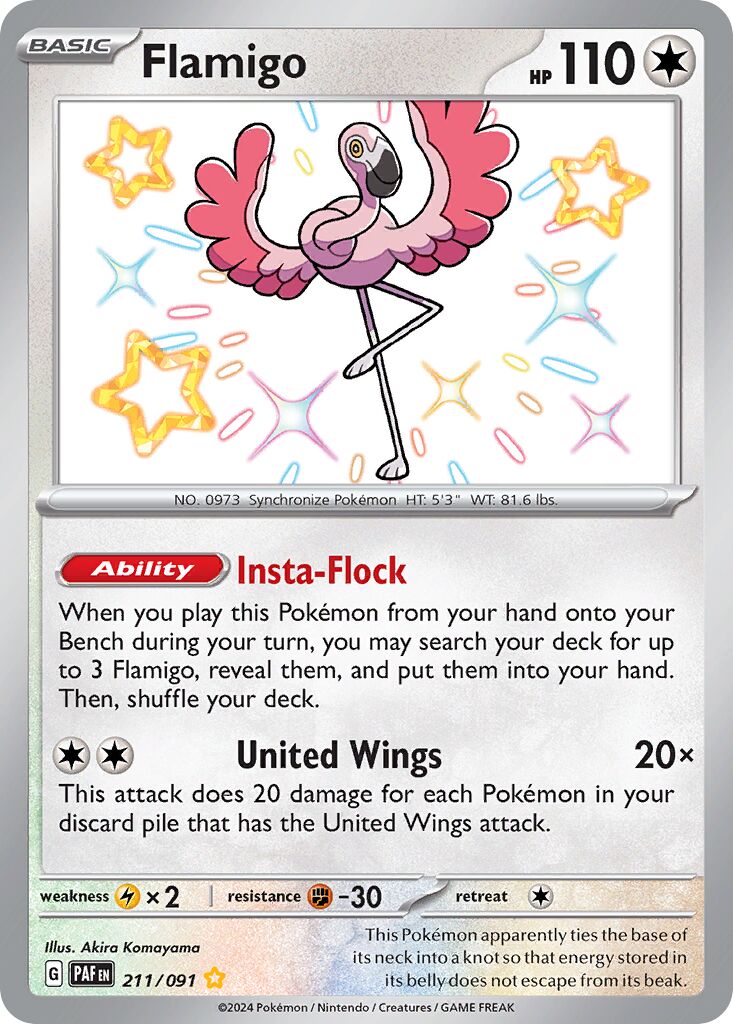 Flamigo 211/91 — Paldean Fates (English Pokémon TCG card)