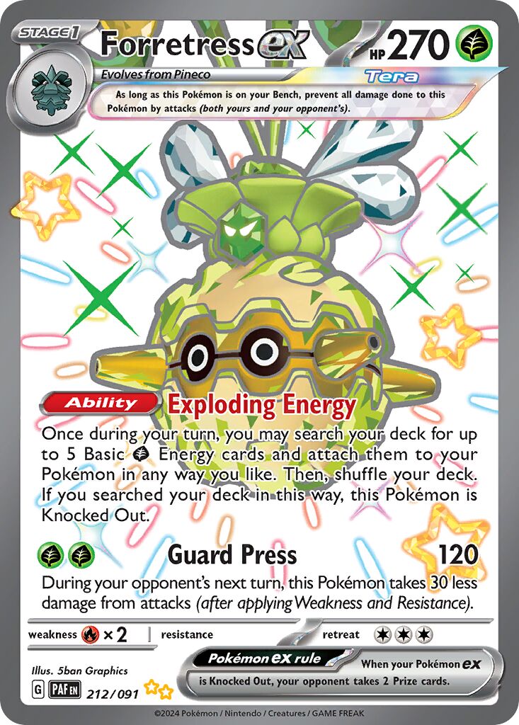Forretress ex 212/91 — Paldean Fates (English Pokémon TCG card)