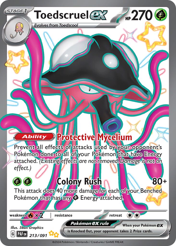 Toedscruel ex 213/91 — Paldean Fates (English Pokémon TCG card)