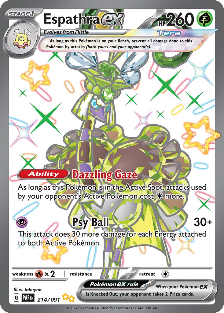 Espathra ex 214/91 — Paldean Fates (English Pokémon TCG card)