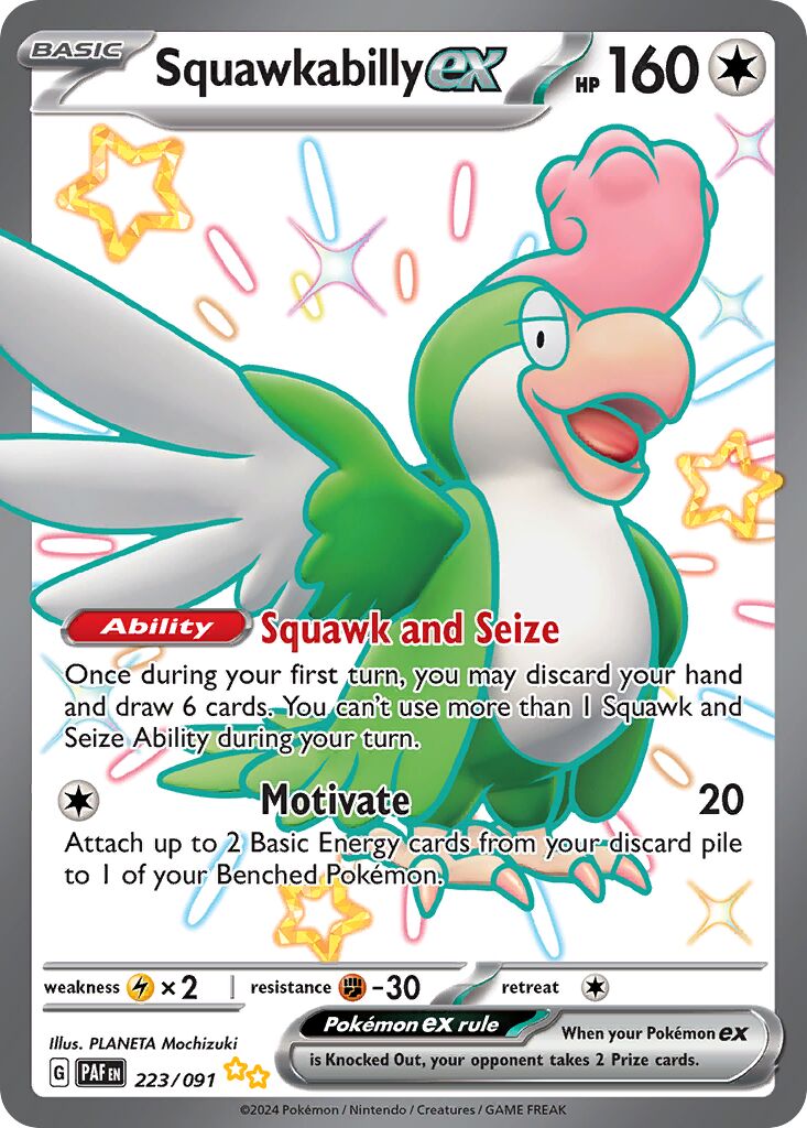 Squawkabilly ex 223/91 — Paldean Fates (English Pokémon TCG card)