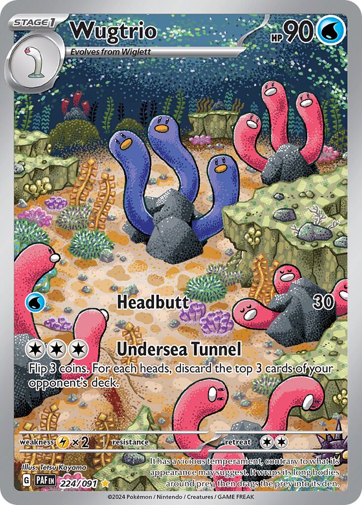 Wugtrio 224/91 — Paldean Fates (English Pokémon TCG card)