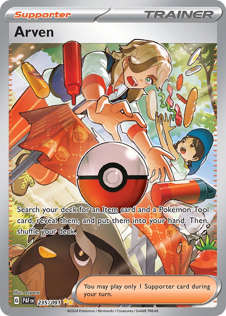 Arven 235/91 — Paldean Fates (English Pokémon TCG card)