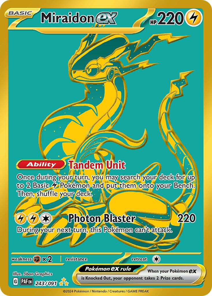 Miraidon ex 243/91 — Paldean Fates (English Pokémon TCG card)