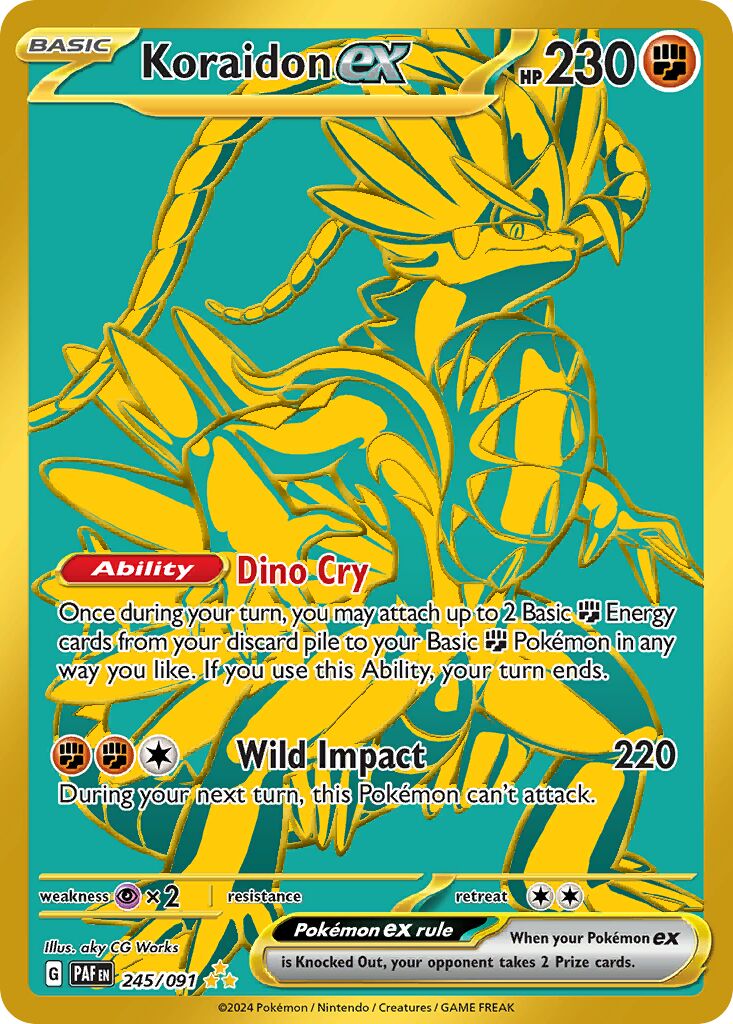 Koraidon ex 245/91 — Paldean Fates (English Pokémon TCG card)