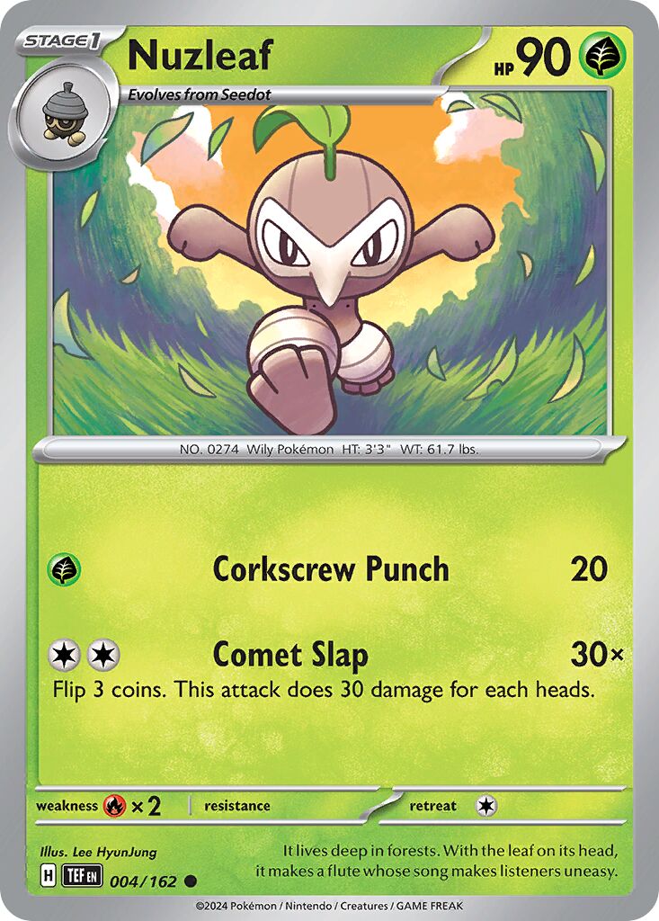Nuzleaf 004/162 — Temporal Forces (English Pokémon TCG card)