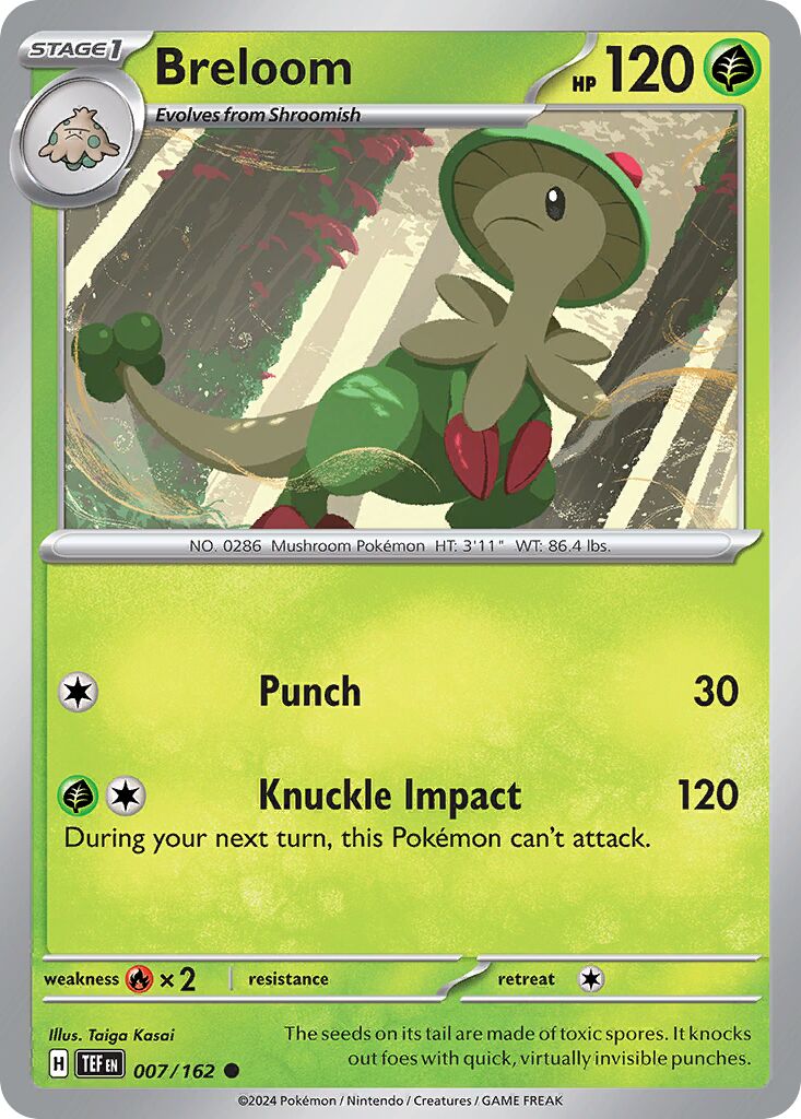 Breloom 007/162 — Temporal Forces (English Pokémon TCG card)