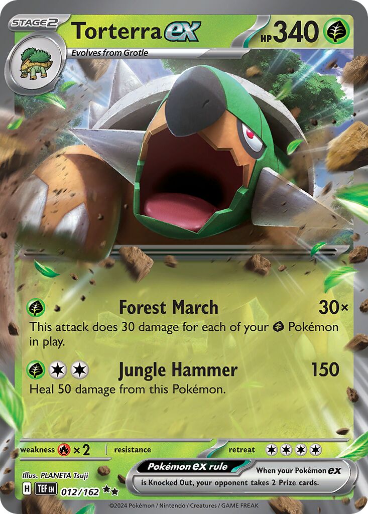 Torterra ex 012/162 — Temporal Forces (English Pokémon TCG card)