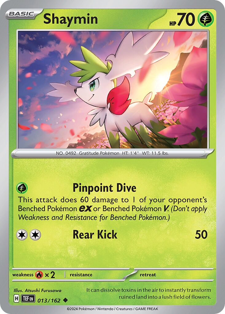 Shaymin 013/162 — Temporal Forces (English Pokémon TCG card)