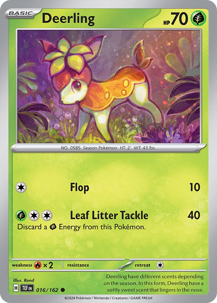 Deerling 016/162 — Temporal Forces (English Pokémon TCG card)