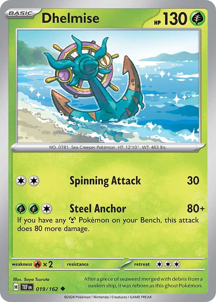 Dhelmise 019/162 — Temporal Forces (English Pokémon TCG card)