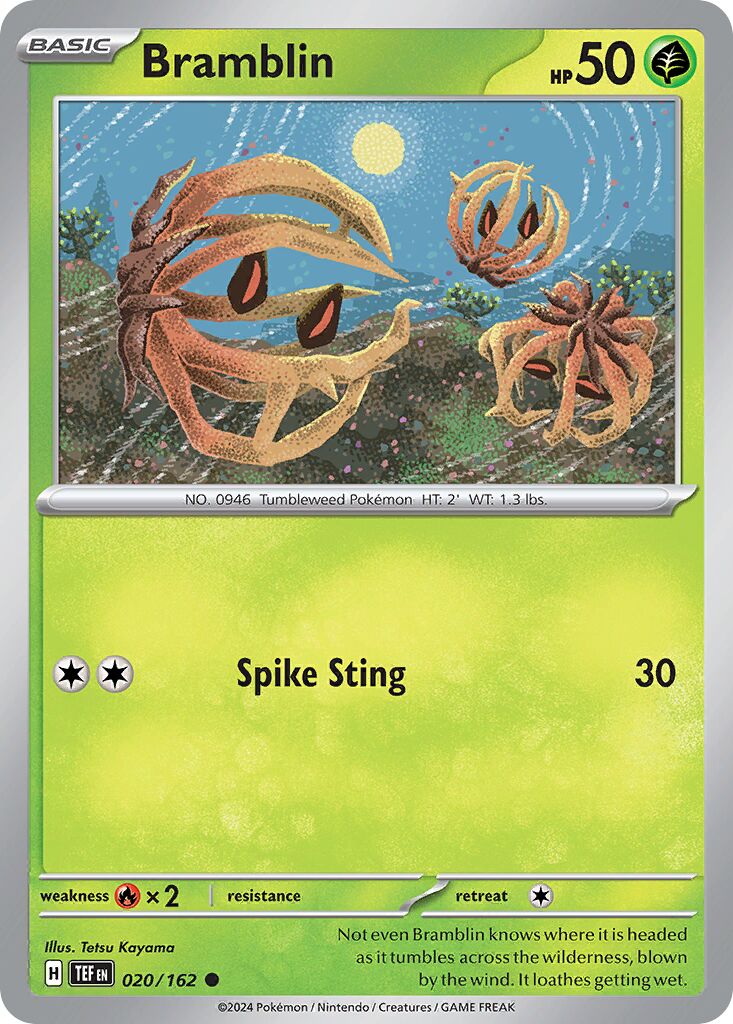 Bramblin 020/162 — Temporal Forces (English Pokémon TCG card)