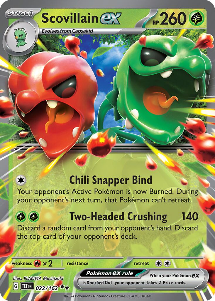 Scovillain ex 022/162 — Temporal Forces (English Pokémon TCG card)
