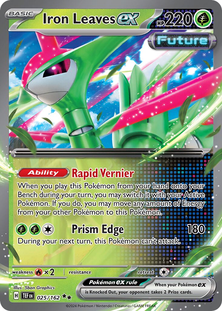 Iron Leaves ex 025/162 — Temporal Forces (English Pokémon TCG card)