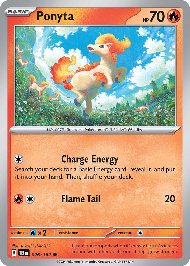 Ponyta 026/162 — Temporal Forces (English Pokémon TCG card)