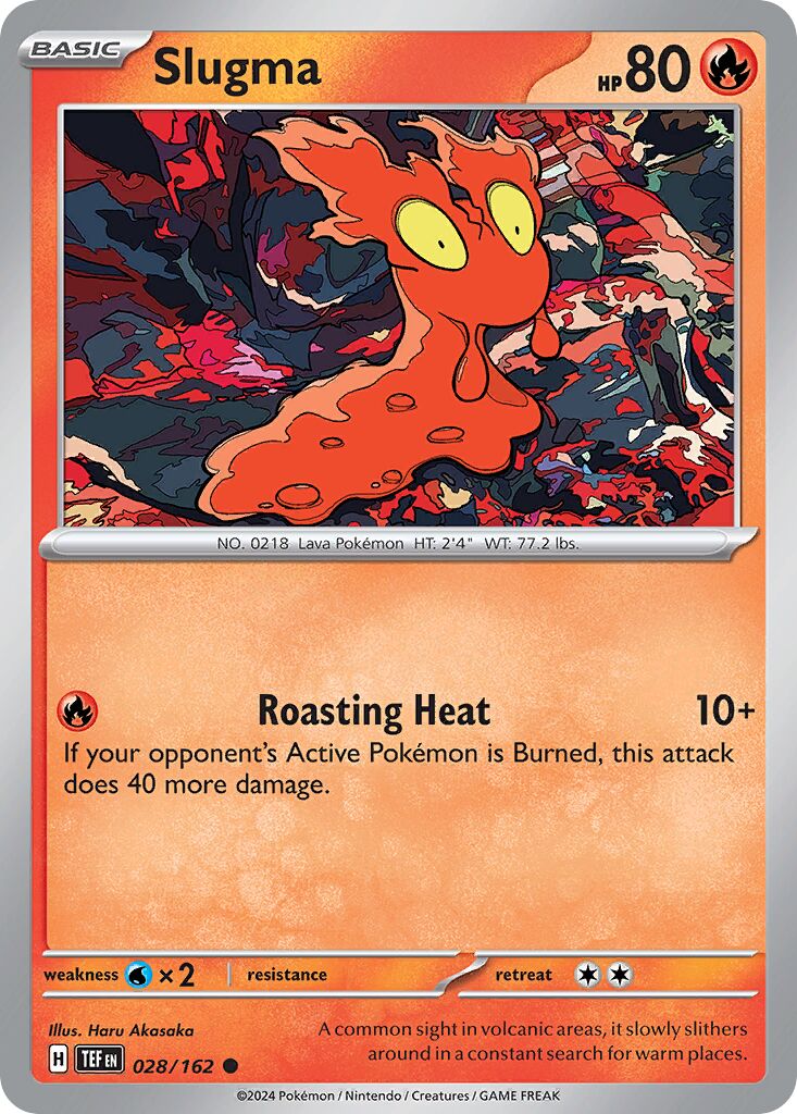 Slugma 028/162 — Temporal Forces (English Pokémon TCG card)