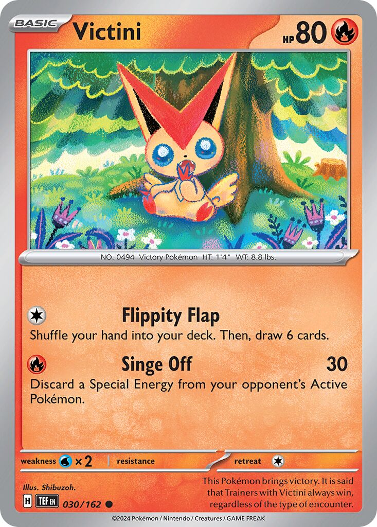 Victini 030/162 — Temporal Forces (English Pokémon TCG card)