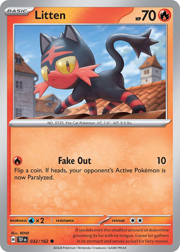 Litten 032/162 — Temporal Forces (English Pokémon TCG card)
