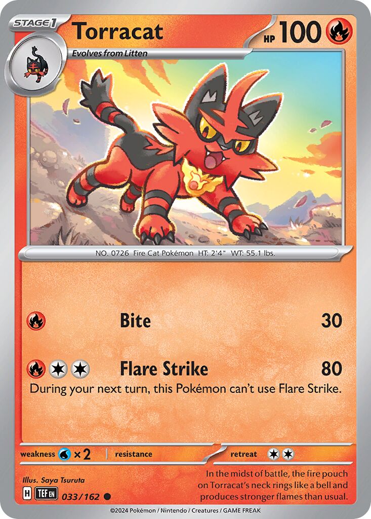 Torracat 033/162 — Temporal Forces (English Pokémon TCG card)