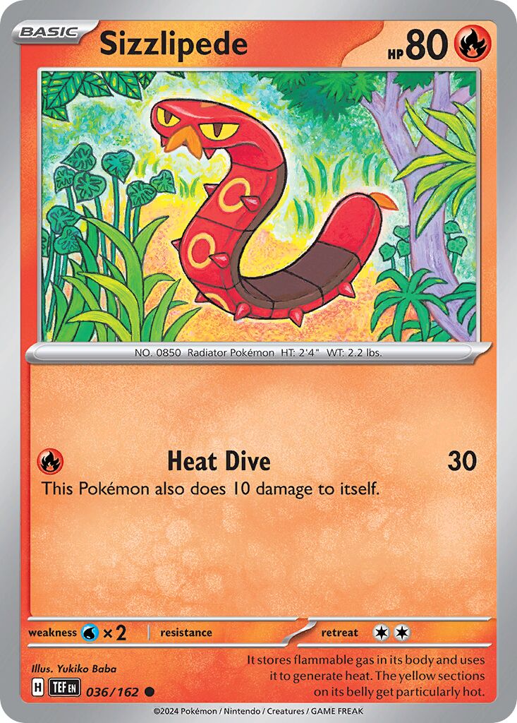 Sizzlipede 036/162 — Temporal Forces (English Pokémon TCG card)