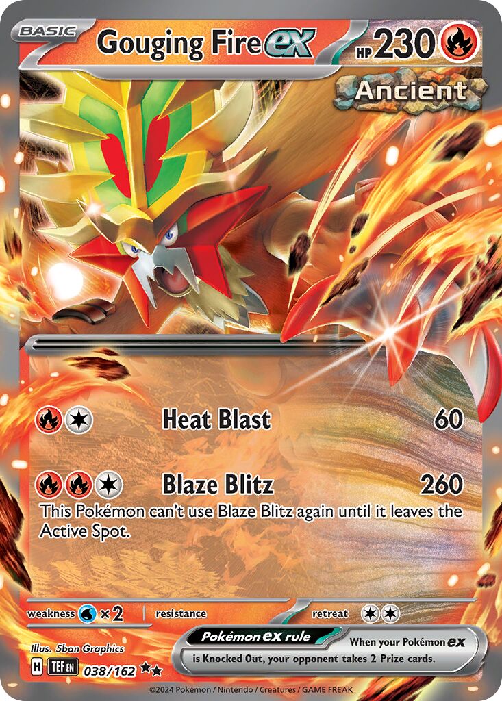 Gouging Fire ex 038/162 — Temporal Forces (English Pokémon TCG card)