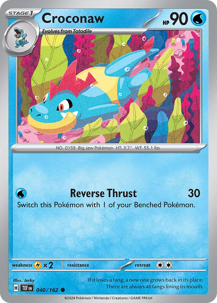 Croconaw 040/162 — Temporal Forces (English Pokémon TCG card)