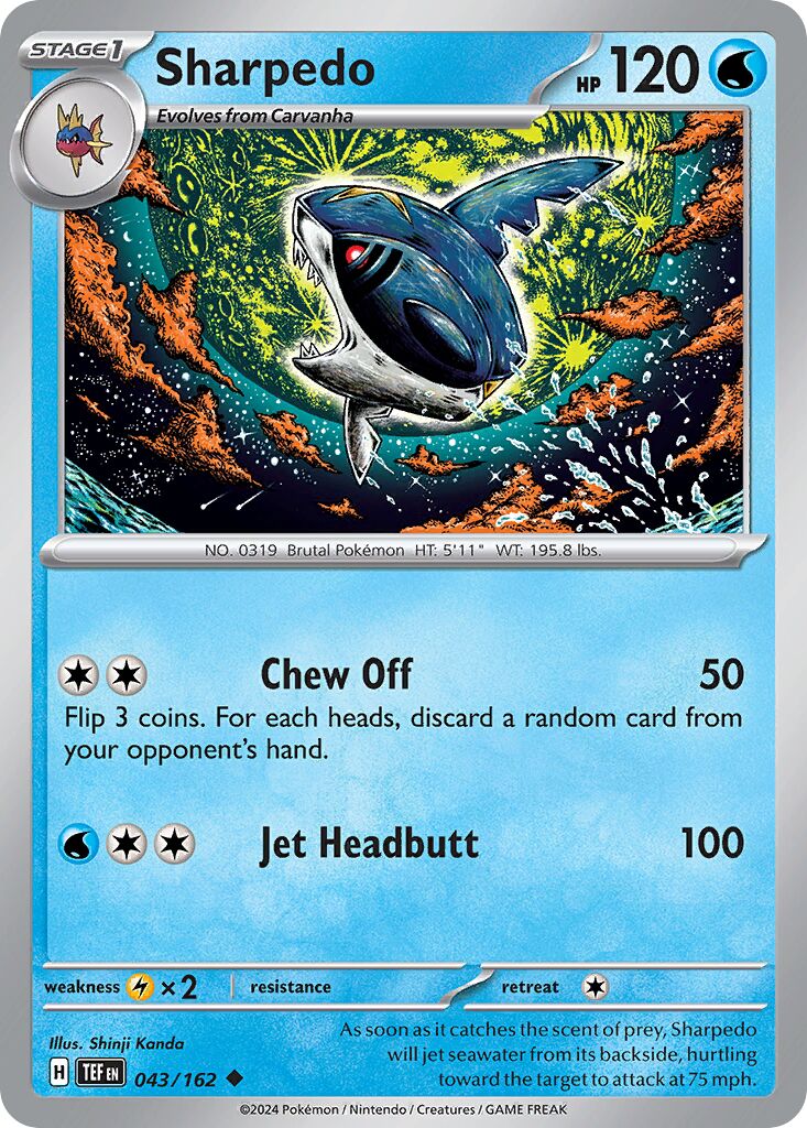 Sharpedo 043/162 — Temporal Forces (English Pokémon TCG card)