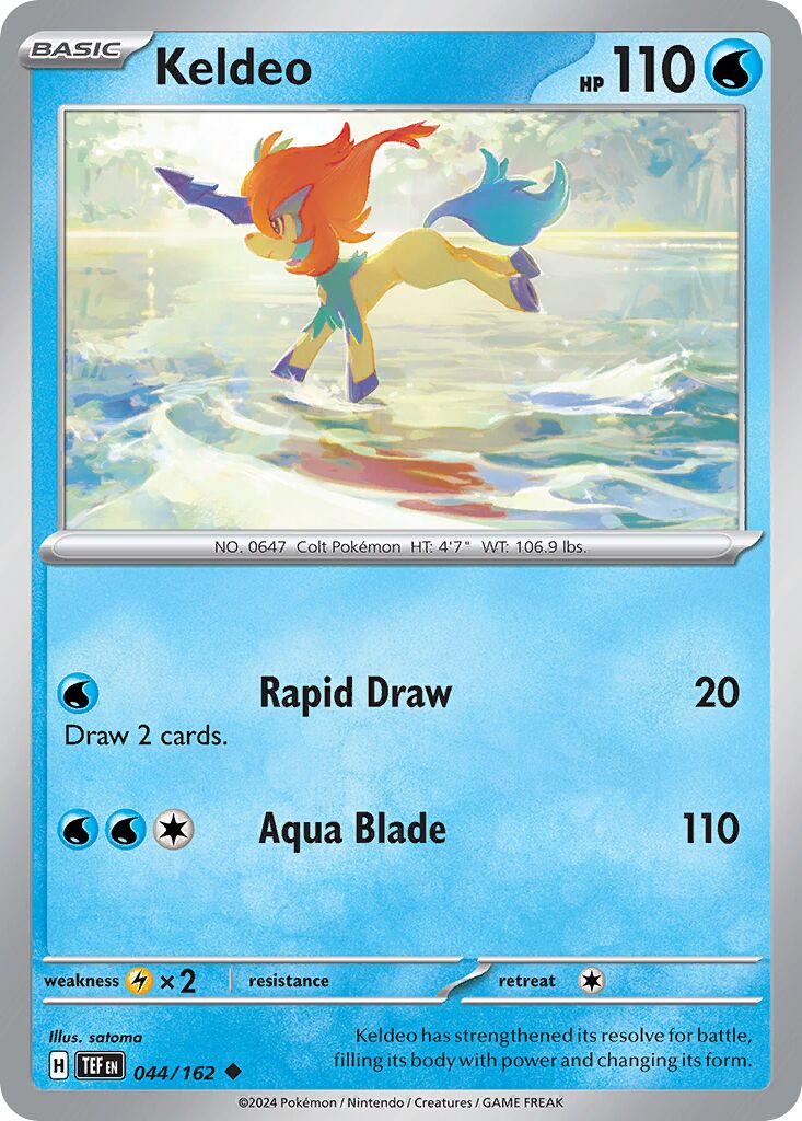 Keldeo 044/162 — Temporal Forces (English Pokémon TCG card)