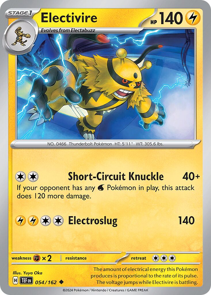 Electivire 054/162 — Temporal Forces (English Pokémon TCG card)